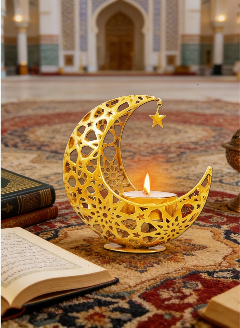 Ramadan Candle Holder, Moon Shape Decorative Candlestick Holder,Ramadan Decorations for Home - Image 4